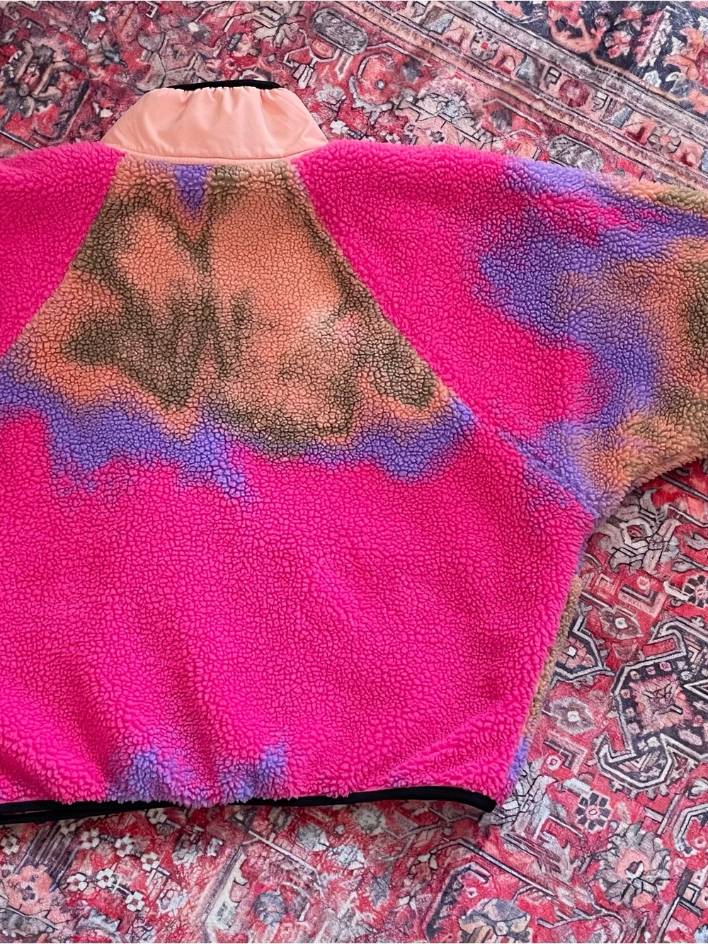 Free People Multicolor Sherpa Pullover Jacket - Pink, Purple, Peach - Picture 5 of 16
